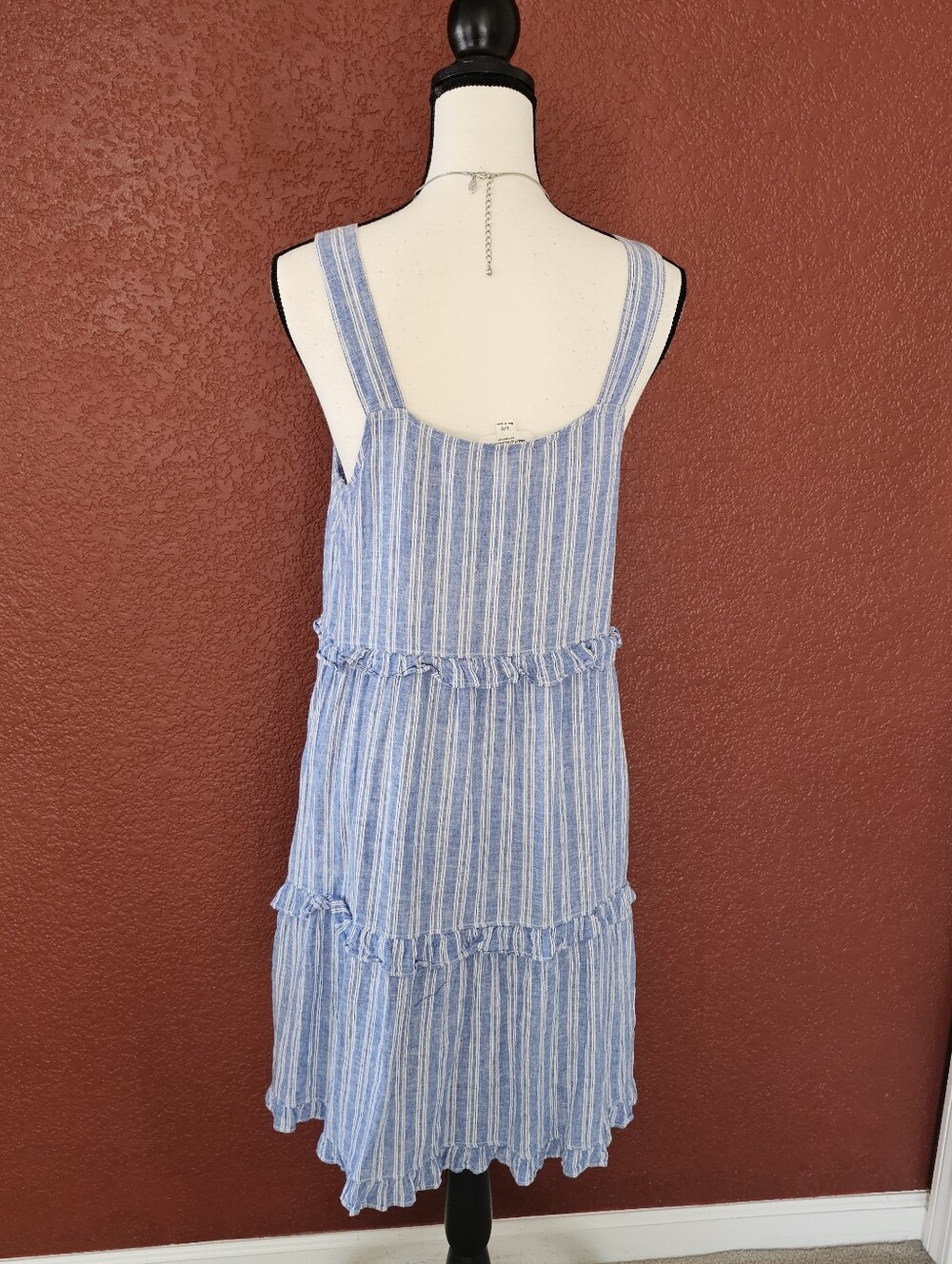 Blue Striped Tiered Sundress - Lightweight Summer Dress - Picture 4 of 8